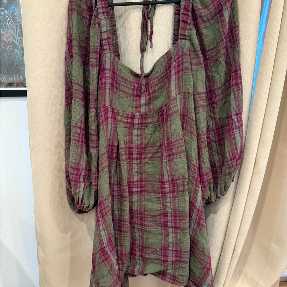 Urban outfitters Plaid Green and Pink Blouse